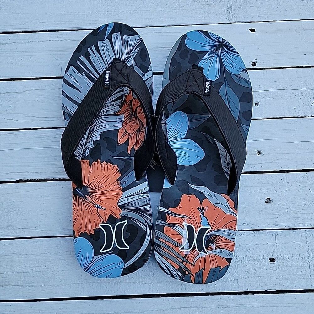Hurley Mens 1Pk Layb Flip Flops Summer Pool Beach Sandals Size 7